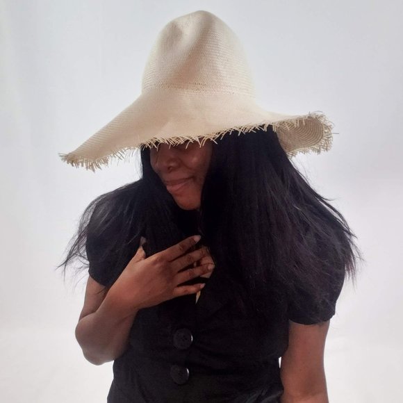 Jarbo White Floppy Sun Hat CAMANO SUN HAT IN STRAW main image 4